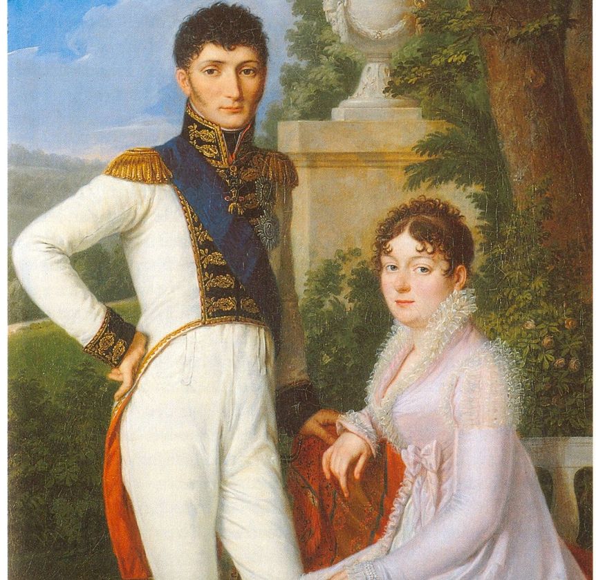 Image: King Jérôme and Queen Katharina von Westfalen, portrait by Sebastian Weygandt, 1810.