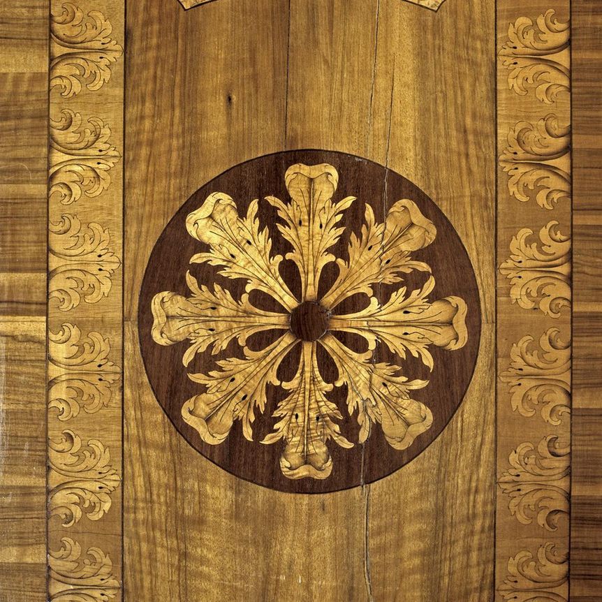 Détails du sol du cabinet de marbre dans le pavillon de chasse du château résidentiel de Ludwigsbourg 