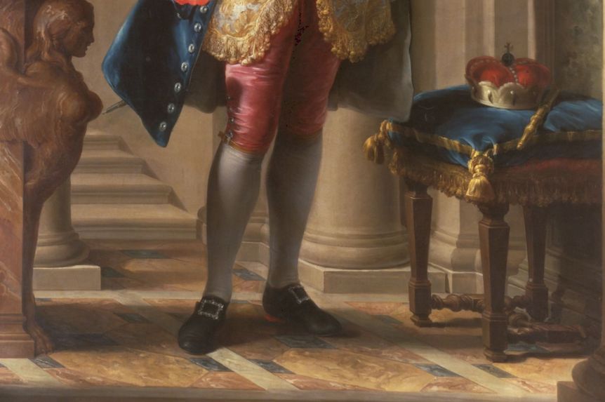 Image: Official state portrait of Duke Carl Eugen von Württemberg, Pompeo Batoni, 1753.