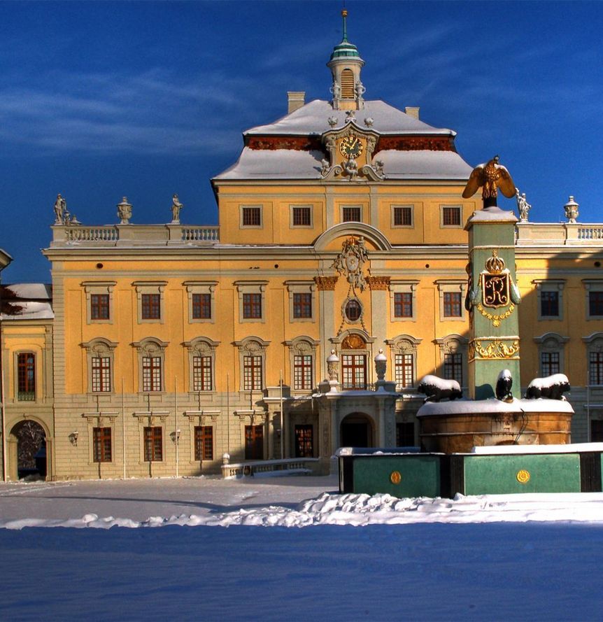 photo: Staatliche Schlösser und Gärten Baden-Württemberg, Norbert Stadler Old central building at Ludwigsburg Residential Palace